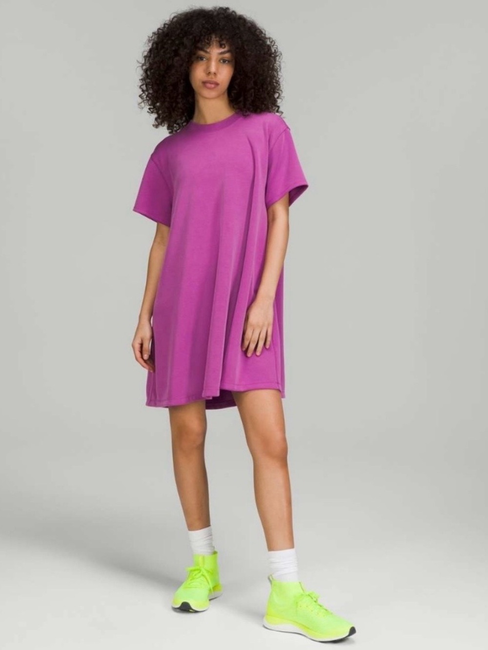 lululemon athletica All Yours Softstreme Tshirt dress in Vivid Plum